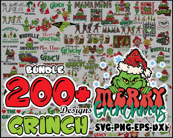 New Grinch christmas SVG PNG DXF Eps bundle CRM24112201 High Quality Flash Download