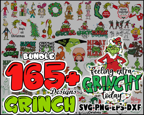 Mega Grinch Bundle SVG, Grinch Svg, Grinch Font, Instant Download, Clipart - CRM24112204