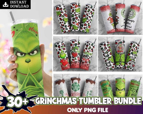 Grichmas Christmas Tumbler Bundle 20oz Png, Merry Christmas Tumbler Bundle, Flash Download