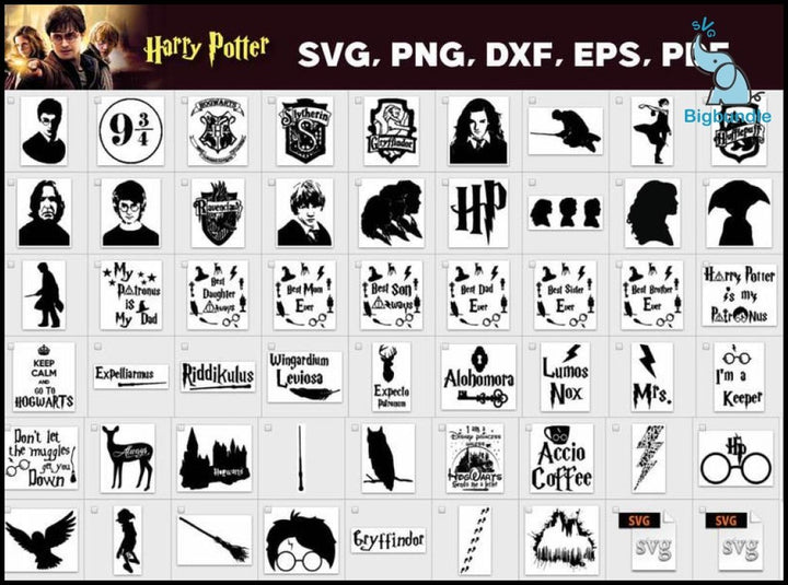 Harry Potter Bundle Svg Hogwarts Svg Hp Font 4000 Files