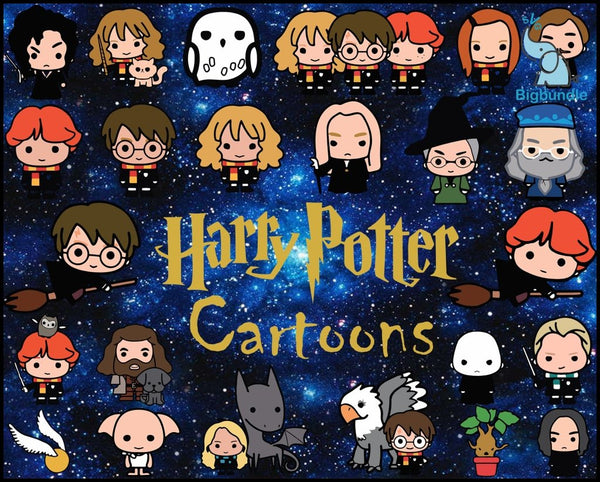 Harry Potter cute bundle svg, png, dxf, eps, cute wizard svg bundle for cricut and print