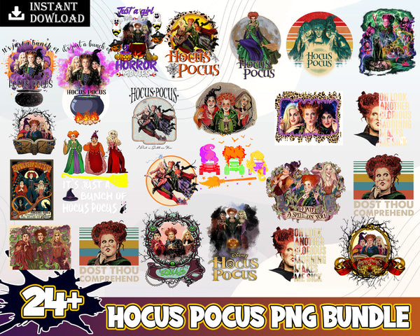 24+ Halloween Png, Hocus Pocus Bundle Png, Sublimation Design,  Png Files for Cricut, Immediately Download
