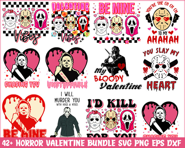 Horror Valentine SVG bundle ,Valentine Vibes png , Horror Valentines bundle , Cutting Image, File Cut , Digital Download