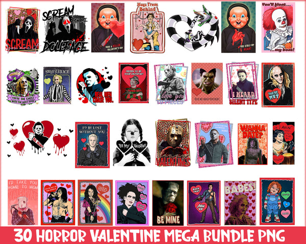 Horror Valentine’s Day png, I’d kill for you png, retro Valentine’s Day sublimation design, valentines bundle - VLT07012303