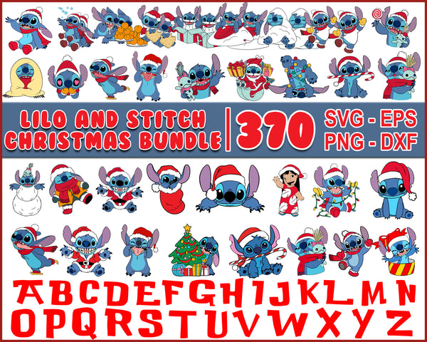 Bundle Stitch Layered Svg, Stitch Christmas Svg, Christmas Svg, Blue Alien, Svg, Png, Dxf - CRM07112203