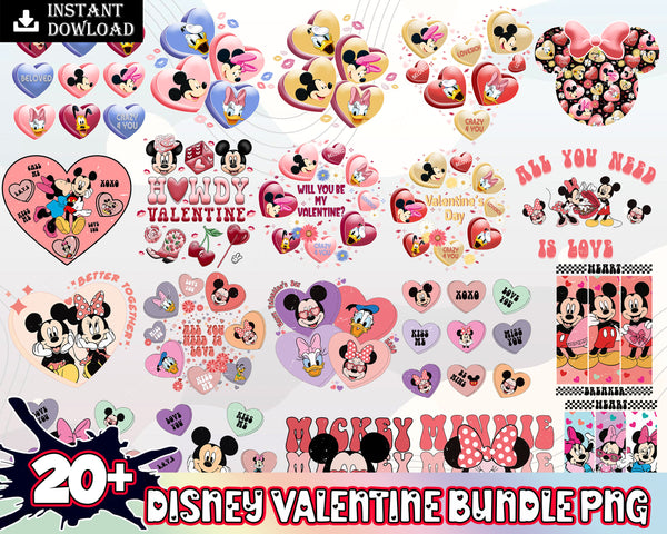New Disney vanlentine's day svg , Mickey Valentine's bundle, Cutting Image, File Cut , Digital Download - VLT30122203