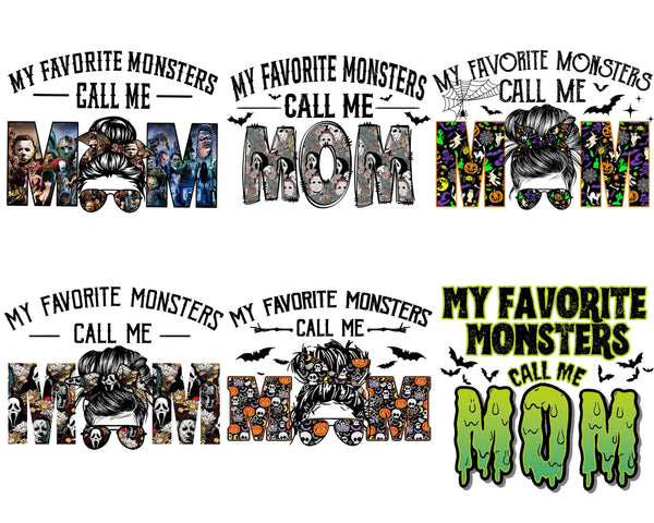 My favorite monster call me mom horror bundle png