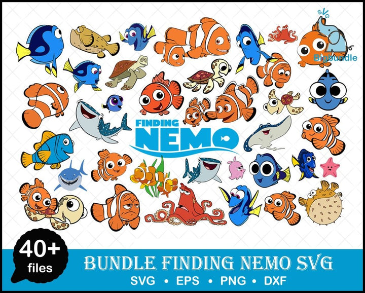 Nemo Svg Finding Cricut Cut Files Cartoon Dory Fish Family For Kids