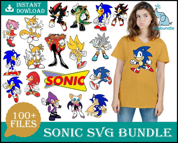 Sonic Svg Bundle Cricut Cartoon Cut Files For Kids Mom Family