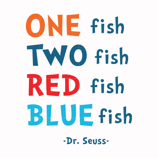 One fish two fish red fish blue fish svg, png, dxf, eps file DR00089