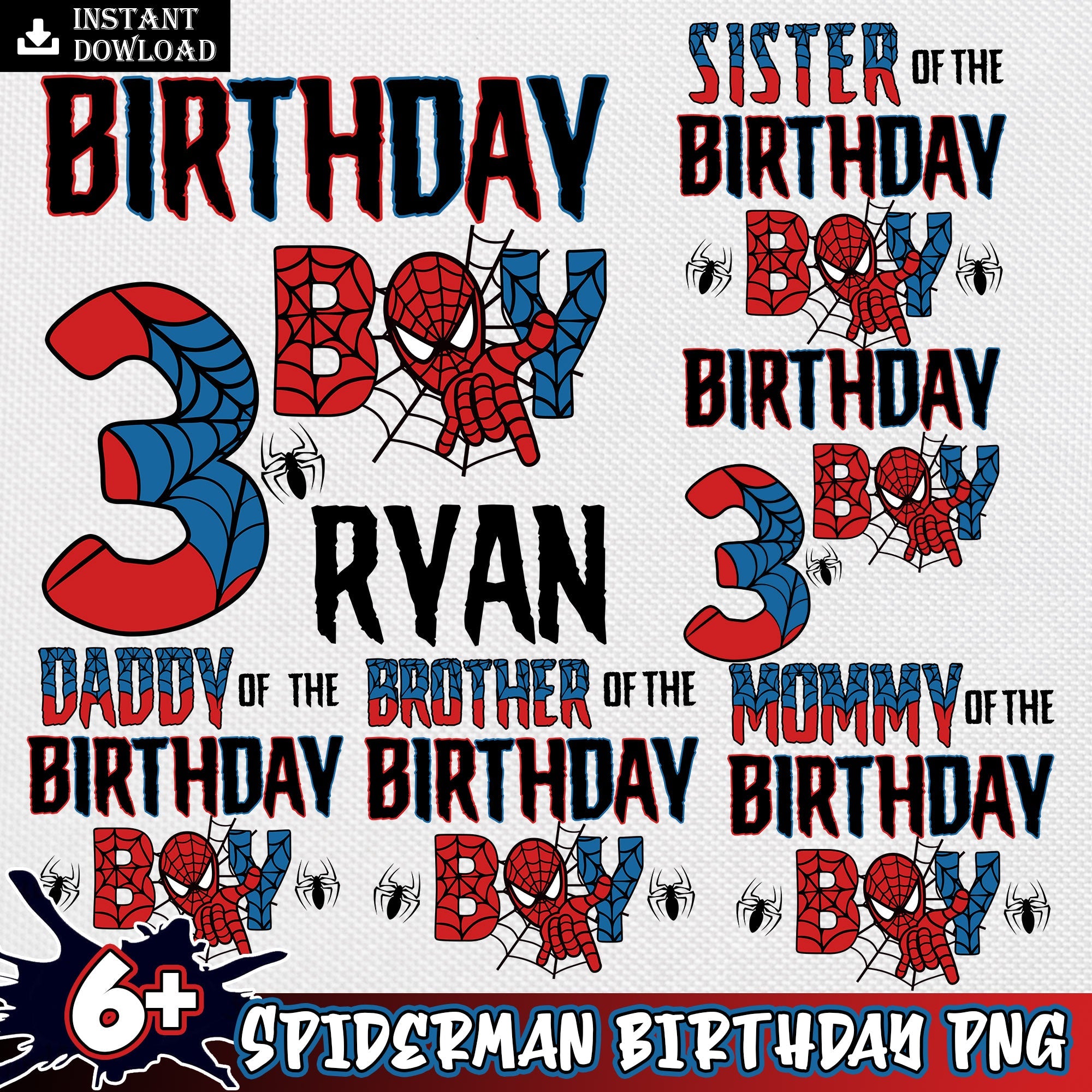 Spiderman birthday png bundle – Digital Hub