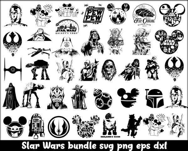 Star wars svg Bundle, Star Wars Cut files, Darth Vader svg , Yoda svg, Instant Download