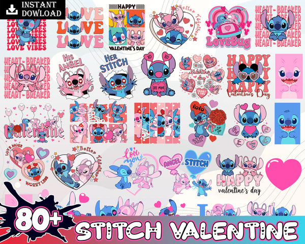 Stitch Valentine Svg Png, Love svg, Valentines Svg, Stitch Love Svg, Valentine's Day Svg, Layered Stitch Svg - VLT30122204