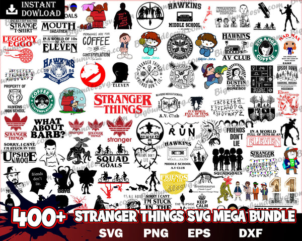 400+ File Stranger Things SVG Bundle, Stranger Things PNG Bundle, Stranger Things Bundle, Stranger Things Cut Files, Stranger Things Prints