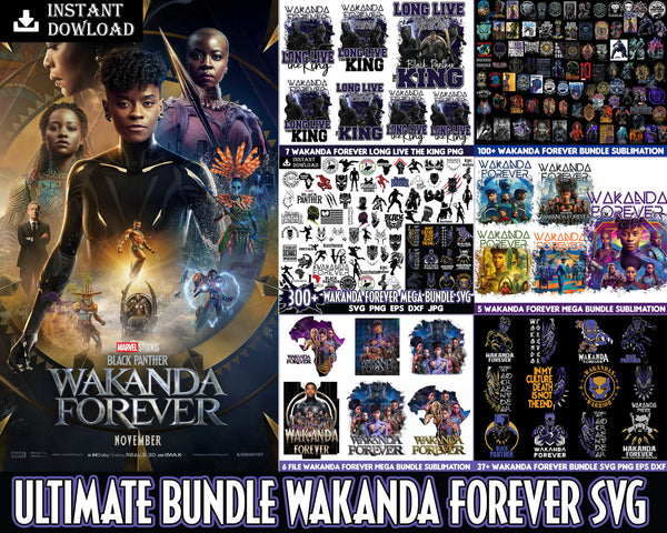 Ultimate Wakanda Forever Black Panther Gold SVG for shirt Instant Download, High Quality