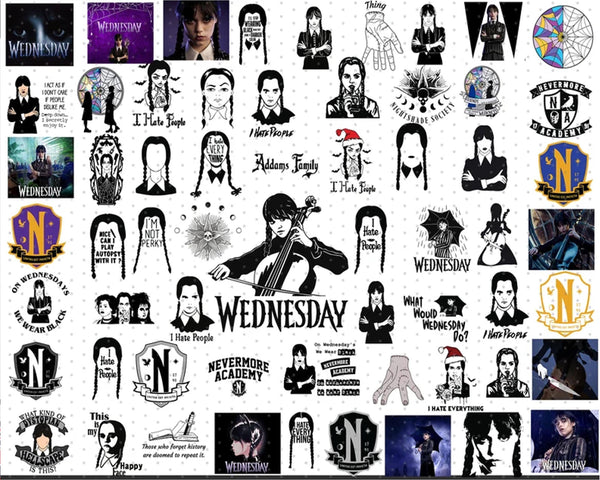 Wednesday Addams png, Jenna Ortega, Addams Family png digital download (5)