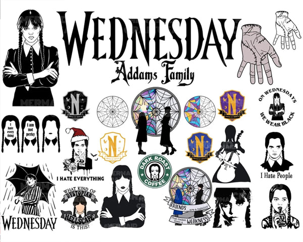 Wednesday Addams png, Jenna Ortega, Addams Family png digital download (6)