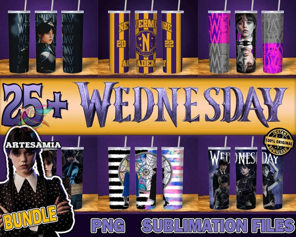 Wed Movie Tumbler Bundle, Never more Academy Png Tumbler, Addams Move Tumbler, 20 oz Skinny Tumbler Design
