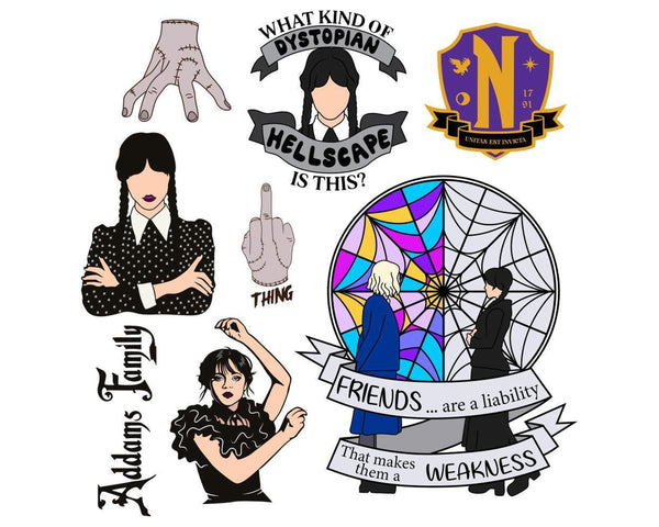 Wednesday Addams Png Bundle , Wednesday Png, Nevermore Academy Png