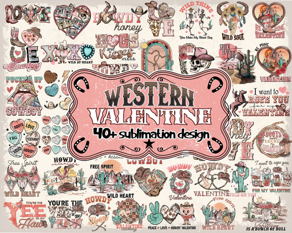 Western Valentine svg png bundle Cowgirl Cowboy Howdy Honey Pucker up Yee to my Haw Cupid find me Never stop Lovin Cowboys Stuck